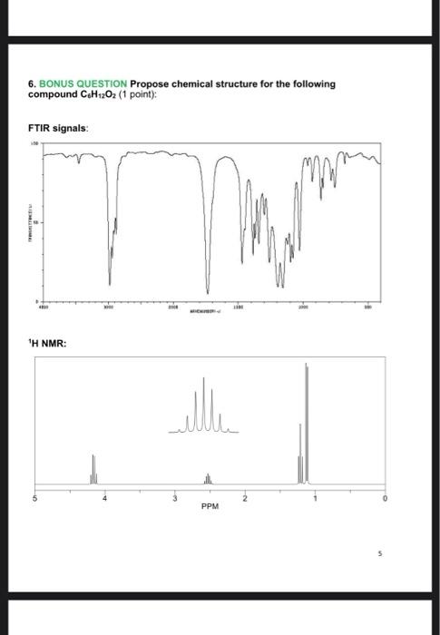 Solved Bonus Question Propose Chemical Structure For The Chegg