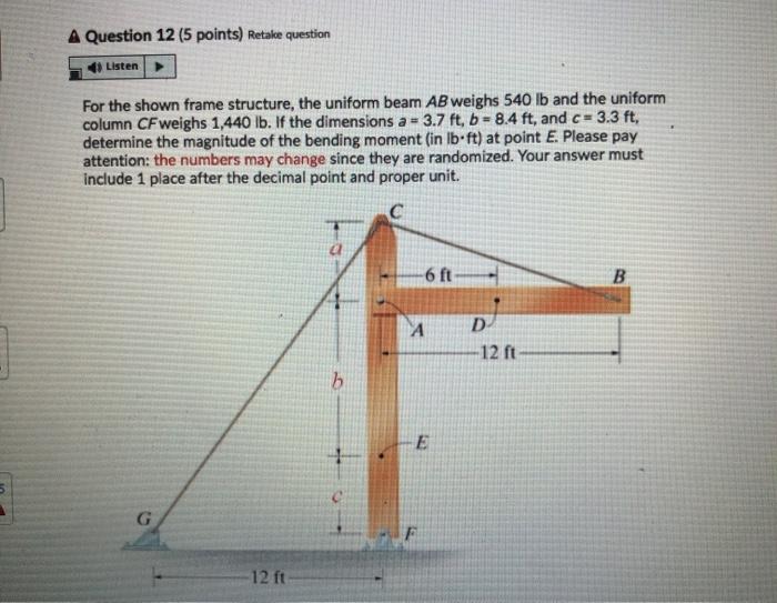 Solved A Question 10 5 Points Retake Question Listen For Chegg