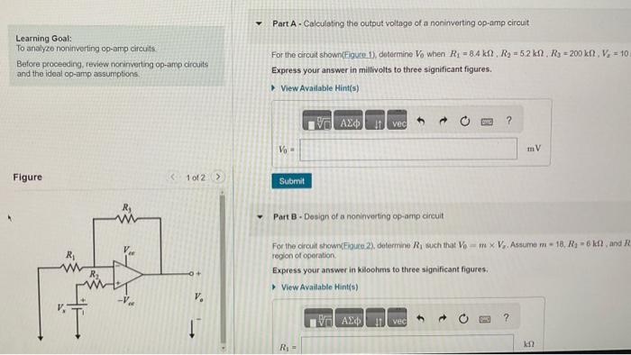 Learning Goal To Analyze Noninverting Op Chegg