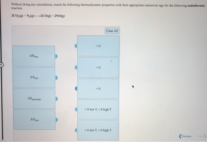 Solved Without Doing Any Calculations Match The Following Chegg