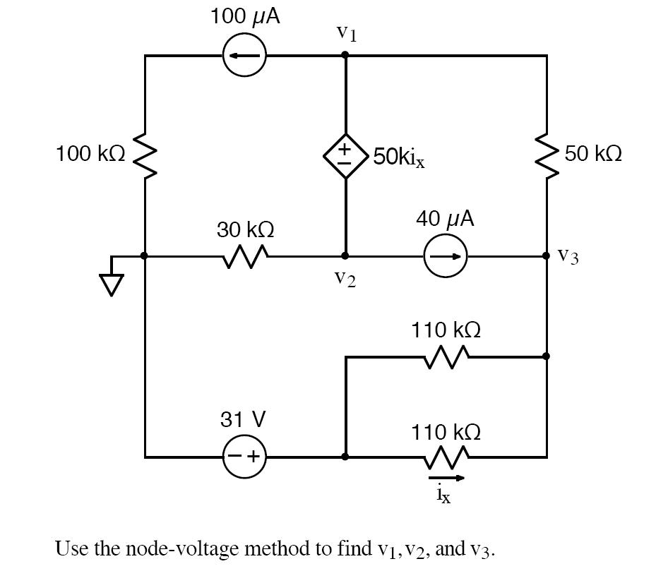 Solved Use The Node Voltage Method To Find V V And V Chegg