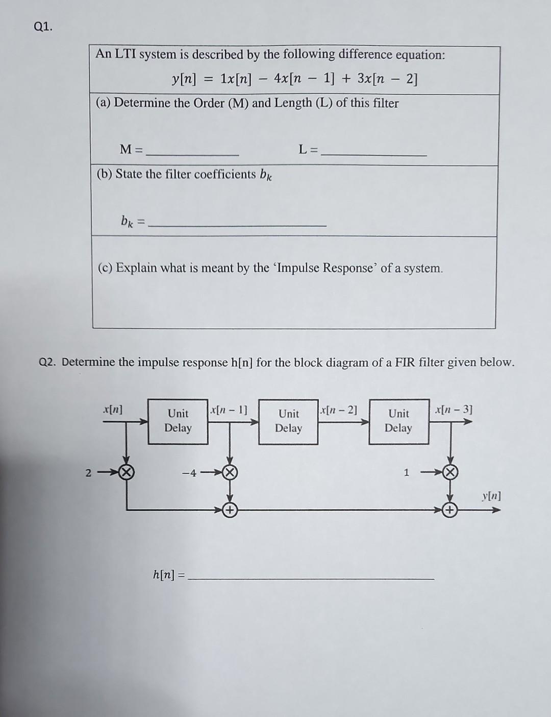 Solved An LTI System Is Described By The Following Chegg