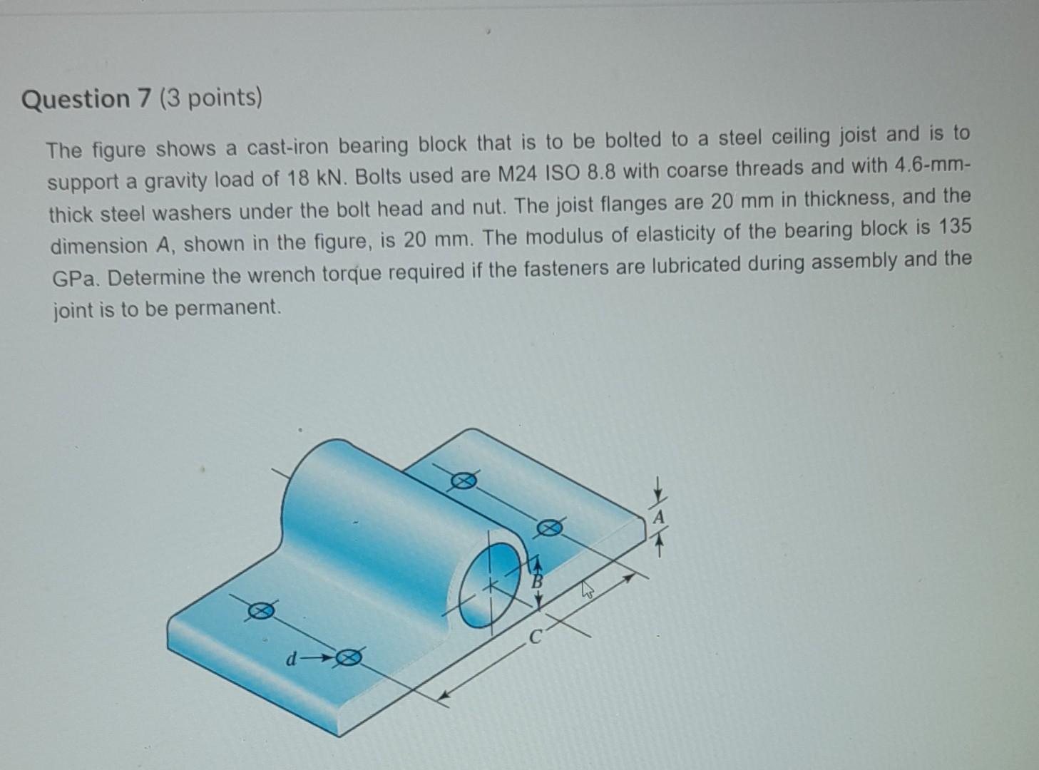 Solved The Figure Shows A Cast Iron Bearing Block That Is To Chegg