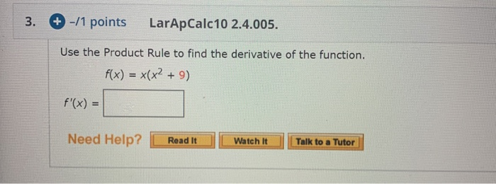 Solved 3 1 Points LarApCalc 10 2 4 005 Use The Product Chegg