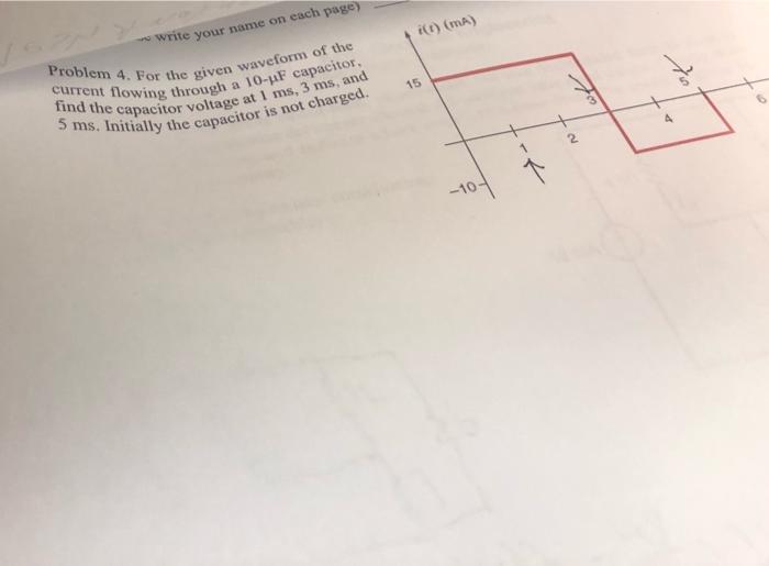 Solved Problem 4 For The Given Waveform Of The Current Chegg