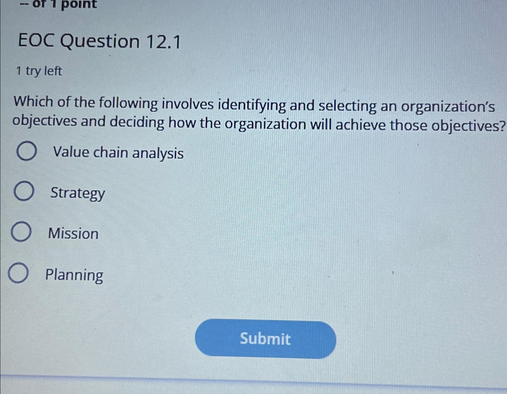 Solved Eoc Question Try Leftwhich Of The Following Chegg