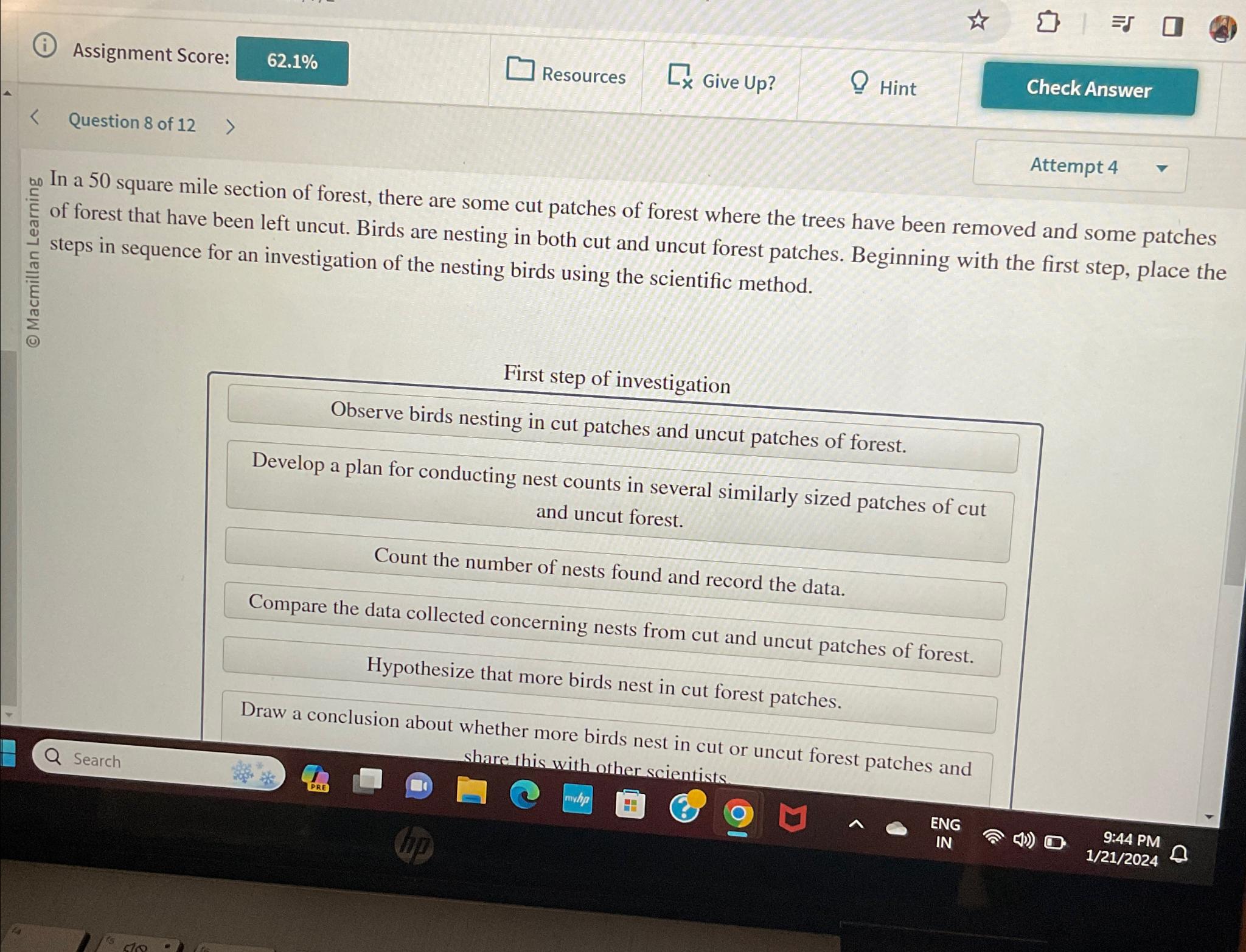 Solved Assignment Score Resources X Give Up Hintquestion Chegg