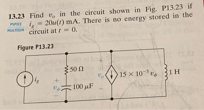 Solved Find V In The Circuit Shown In Fig P If Chegg