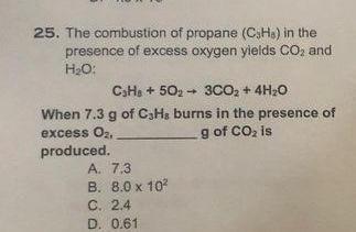 Solved The Combustion Of Propane Chh In The Presence Chegg