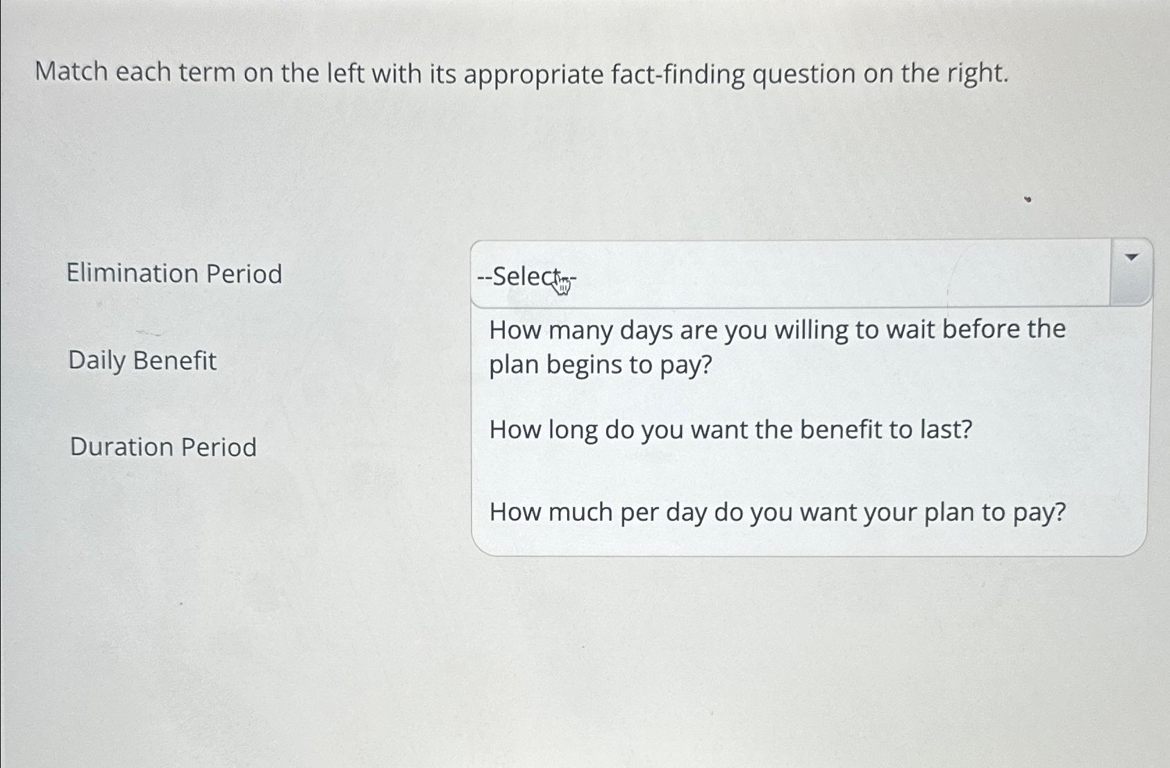 Solved Match Each Term On The Left With Its Appropriate Chegg