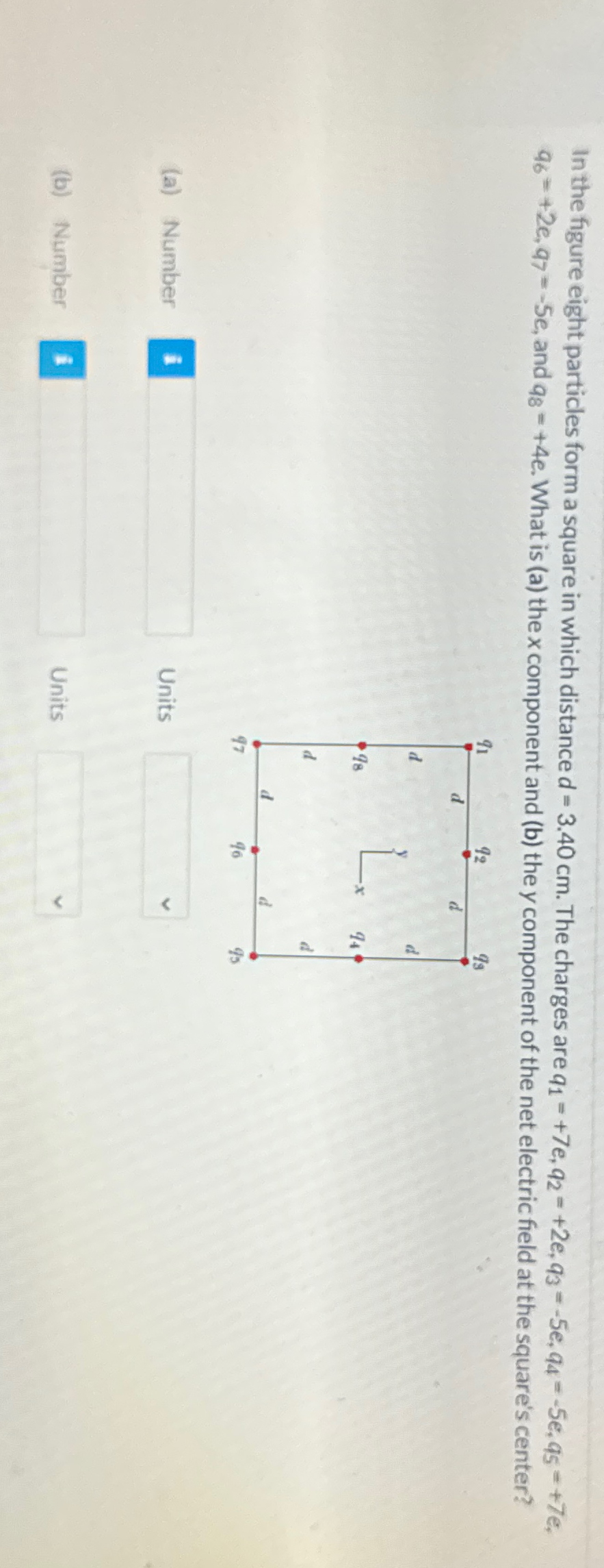 Solved In The Figure Eight Particles Form A Square In Which Chegg