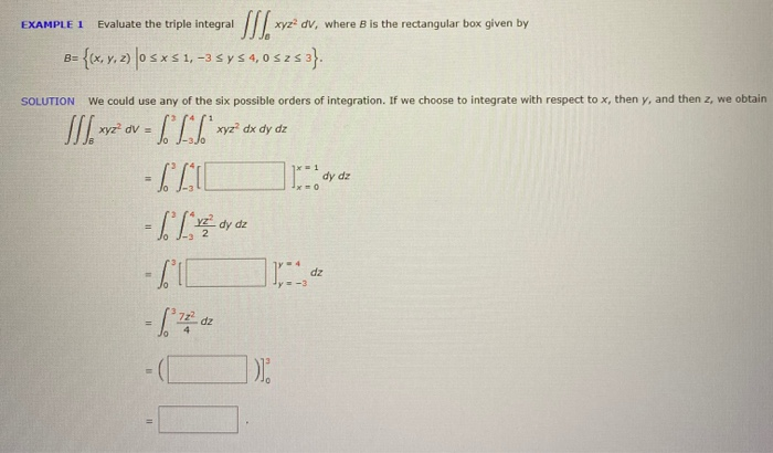 Solved Example Evaluate The Triple Integral Xyz Dv Where Chegg