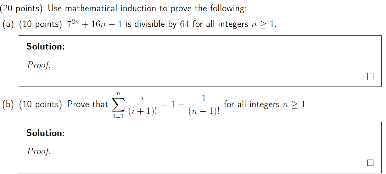 Solved Use Mathematical Induction To Prove The Chegg