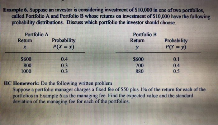 Solved Example Suppose An Investor Is Considering Chegg