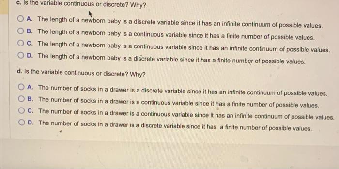 Solved Identify Each Of The Following Variables As Chegg