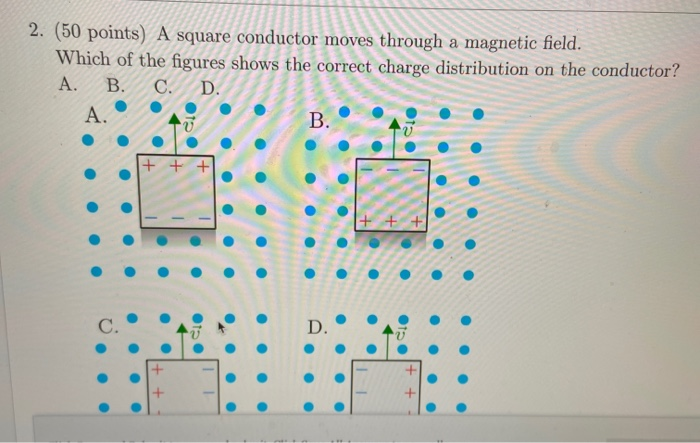 Solved 2 50 Points A Square Conductor Moves Through A Chegg