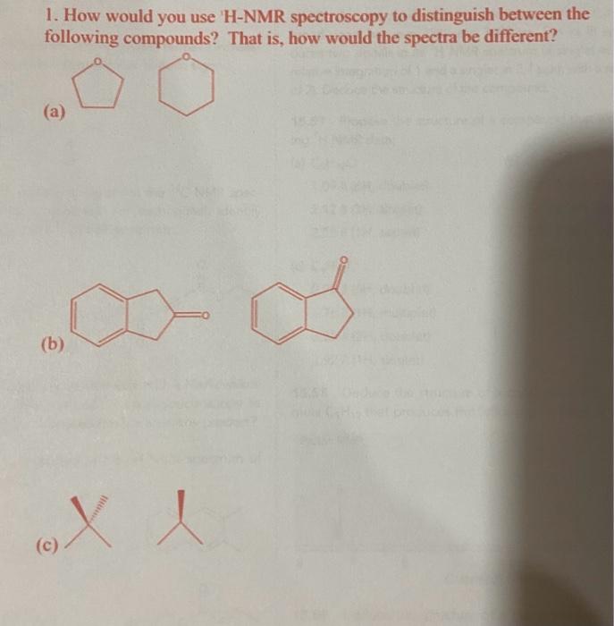 Solved How Would You Use H Nmr Spectroscopy To D