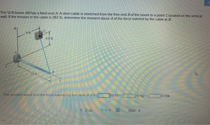 Solved The Ft Boom Ab Has A Fixed End A A Steel Cable Is Chegg