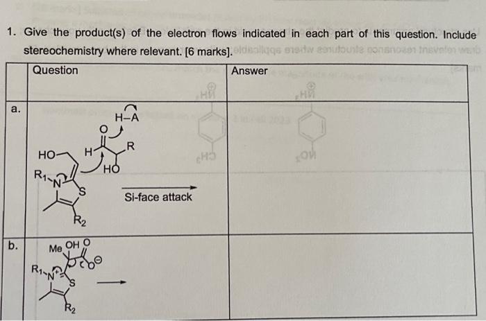 Solved Give The Product S Of The Electron Flows Chegg