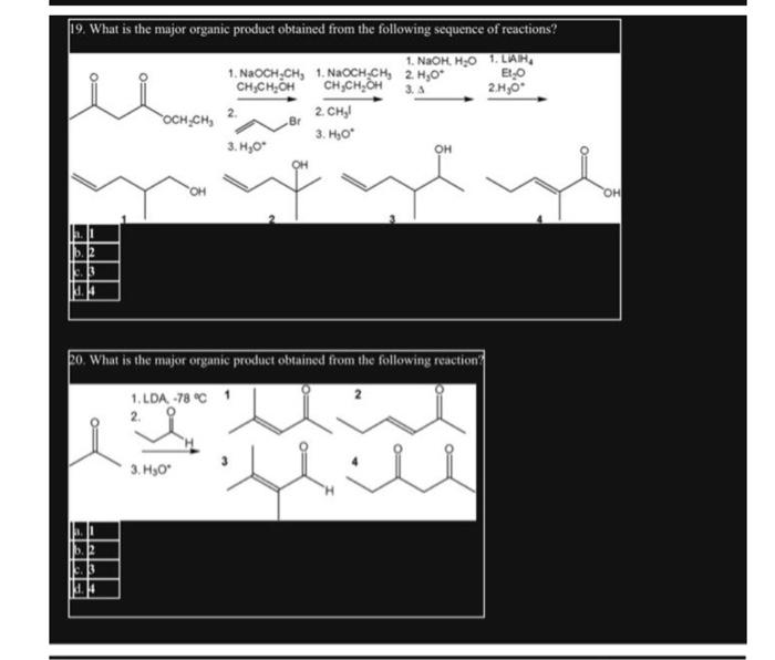 Solved What Is The Major Organic Product Obtained Fr