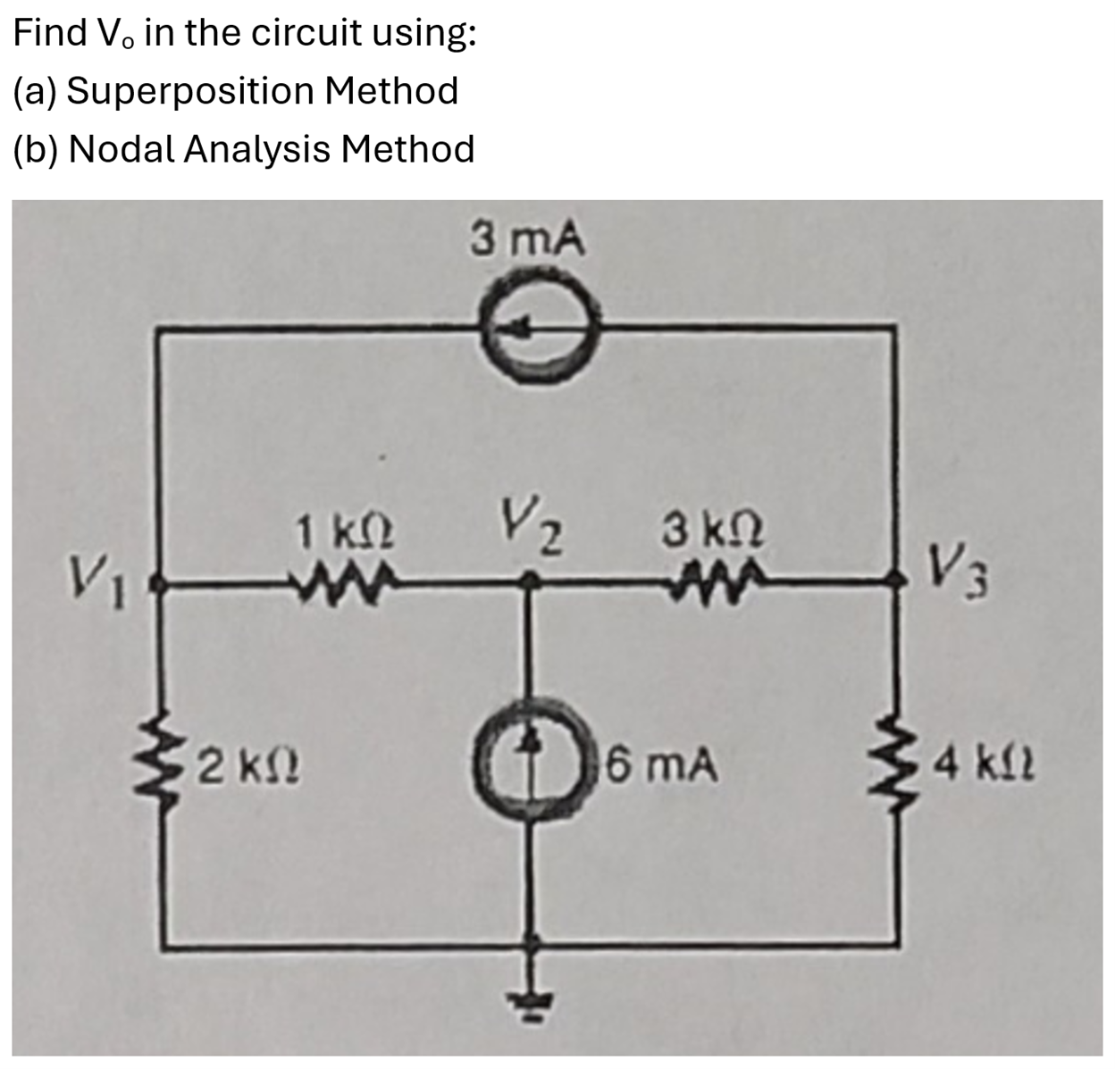 Find V0 In The Circuit Using A Superposition Chegg