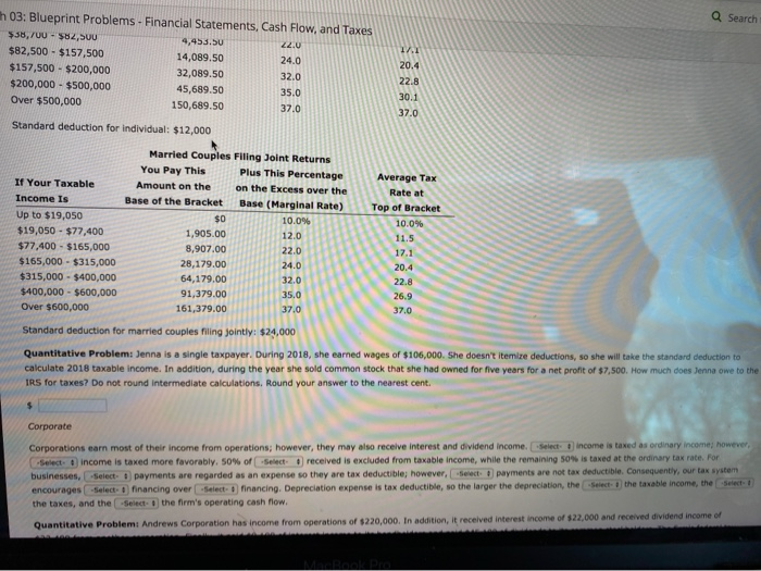 Blueprint Problems Financial Statements Cash Chegg