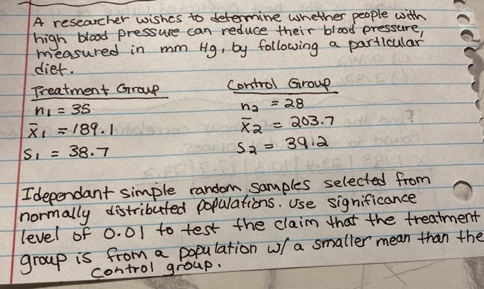 Solved A Researcher Wishes To Determine Whether People With Chegg