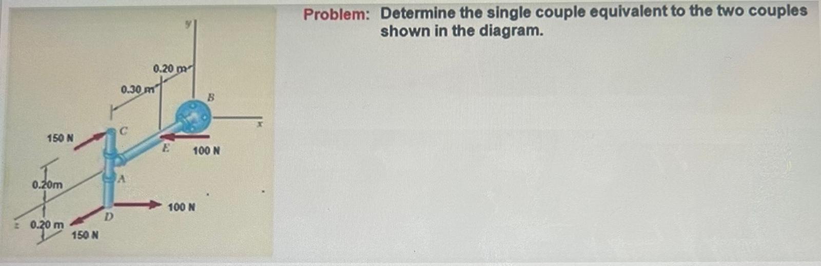 Solved Problem Determine The Single Couple Equivalent To Chegg