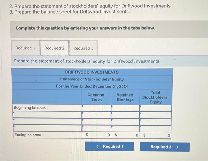 Solved Driftwood Investments Provides Financial Services Chegg