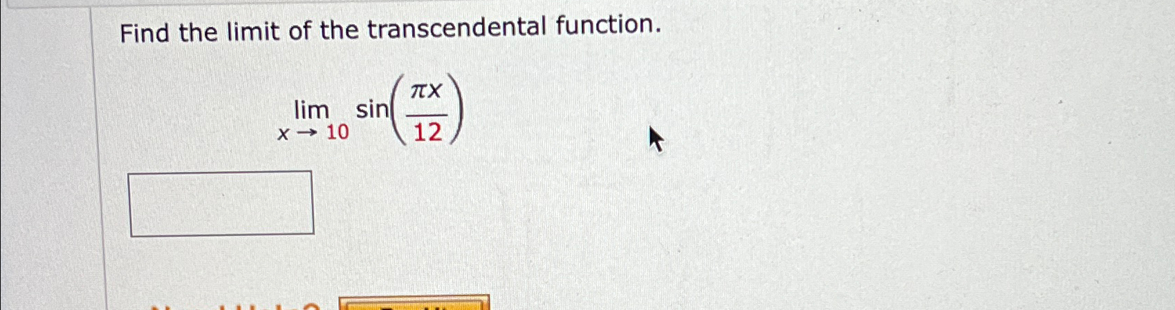 Solved Find The Limit Of The Transcendental Chegg