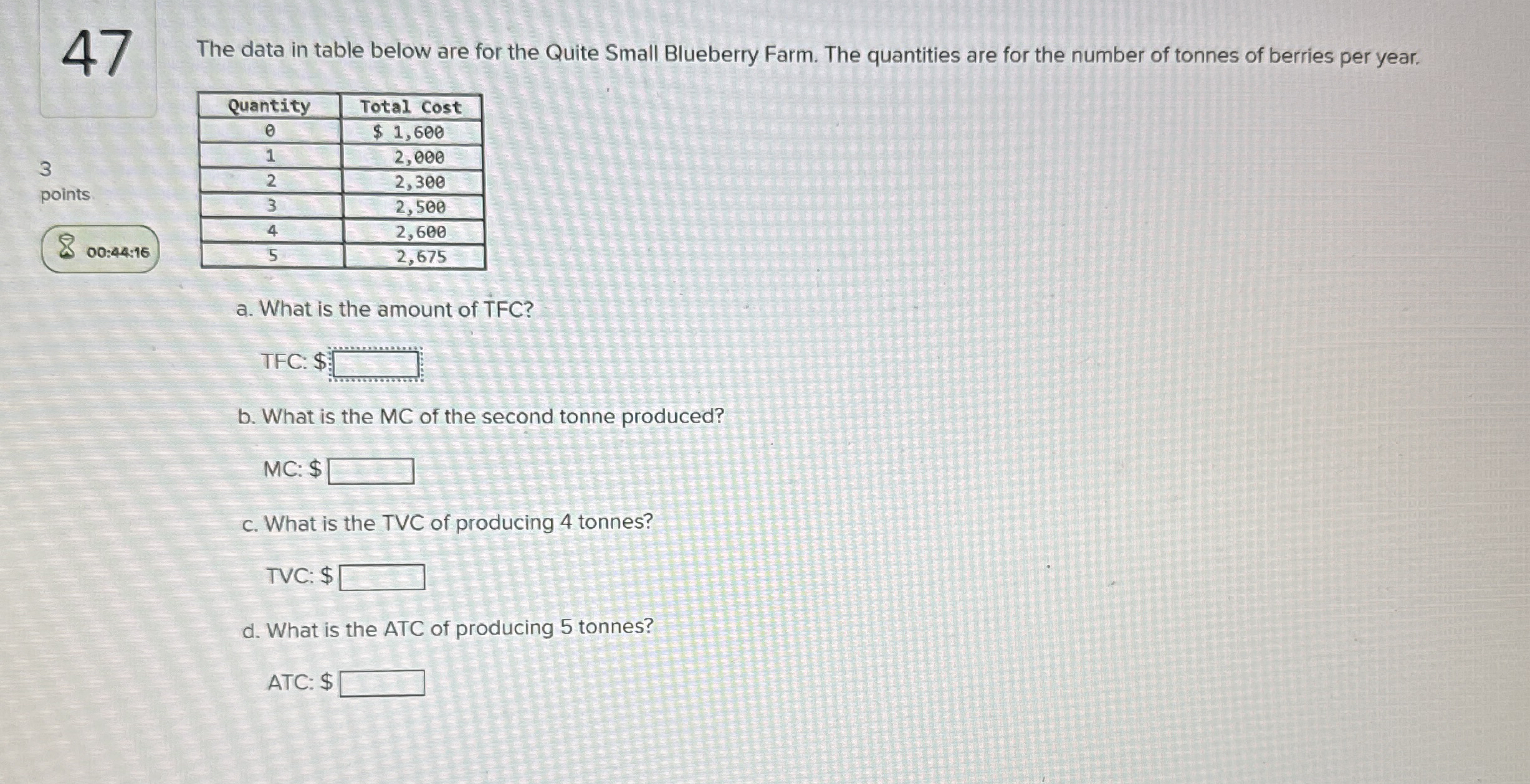 Solved The Data In Table Below Are For The Quite Small Chegg