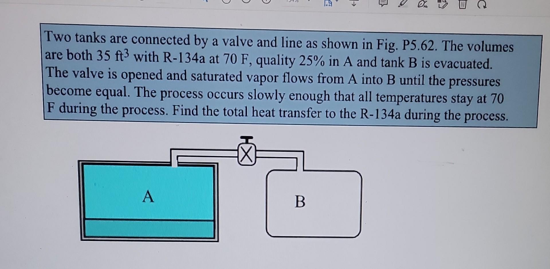 Solved Two Tanks Are Connected By A Valve And Line As Shown Chegg