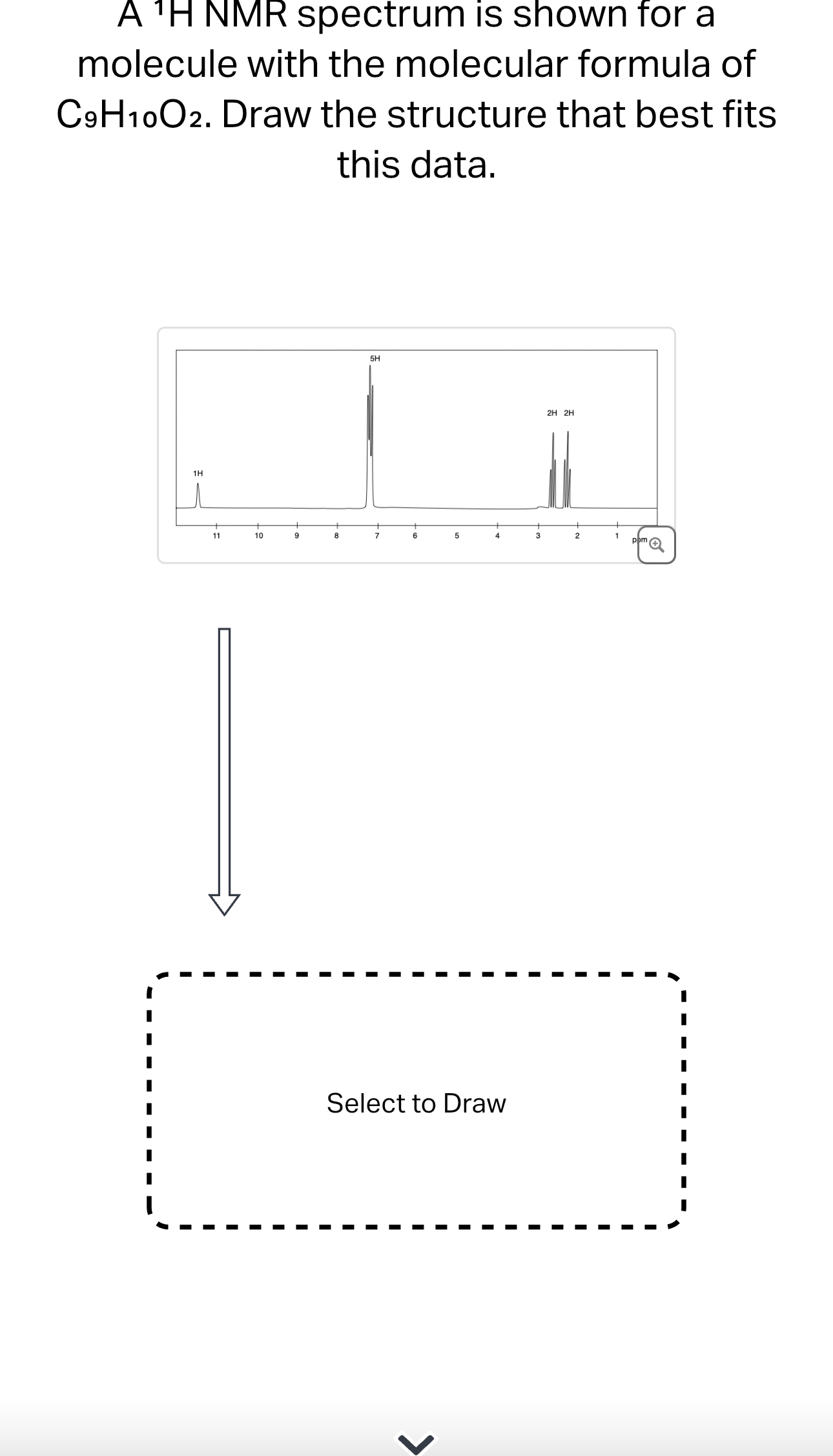 Solved A1H NMR Spectrum Is Shown For A Molecule With The Chegg