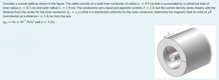 Solved Consider A Coaxial Cable As Shown In The Figure Chegg