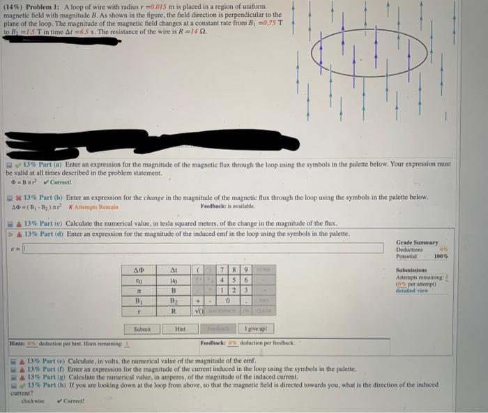 Solved Problem A Loop Of Wire With Radius R Chegg