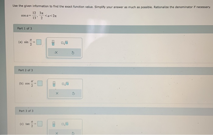 Solved Use The Given Information To Find The Exact Function Chegg