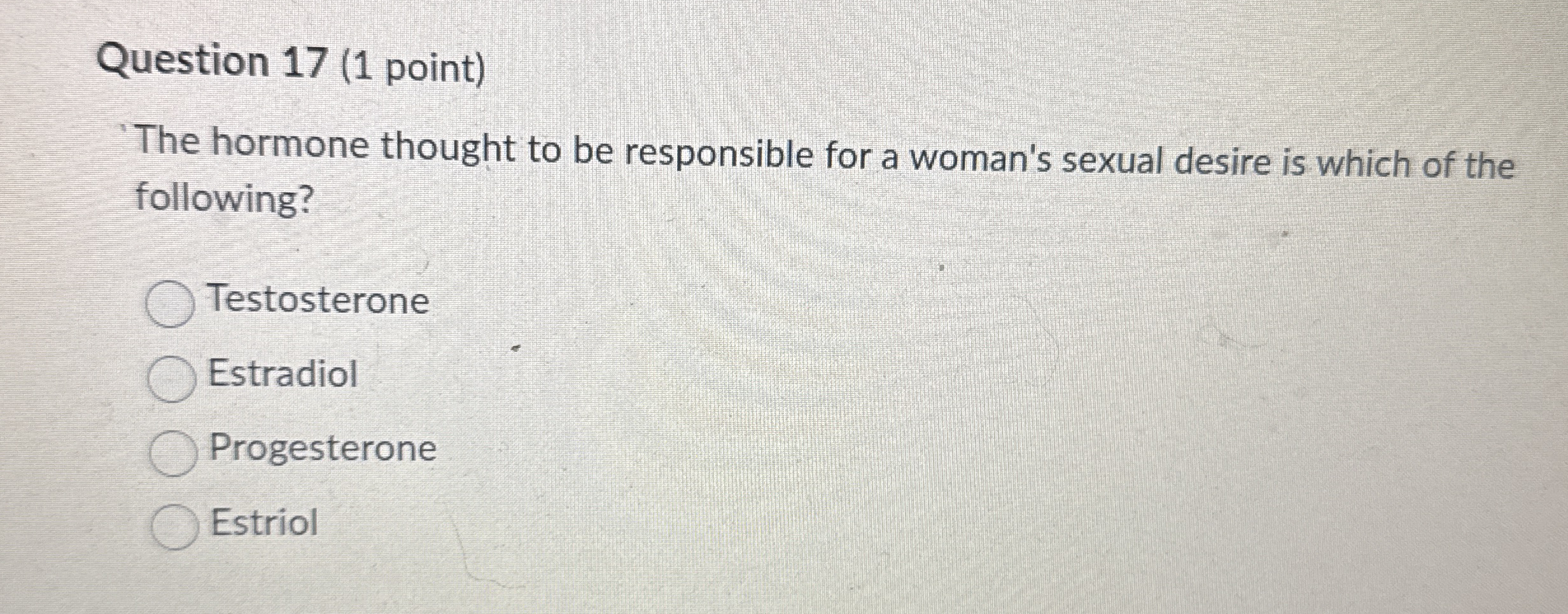 Solved Question Point The Hormone Thought To Be Chegg