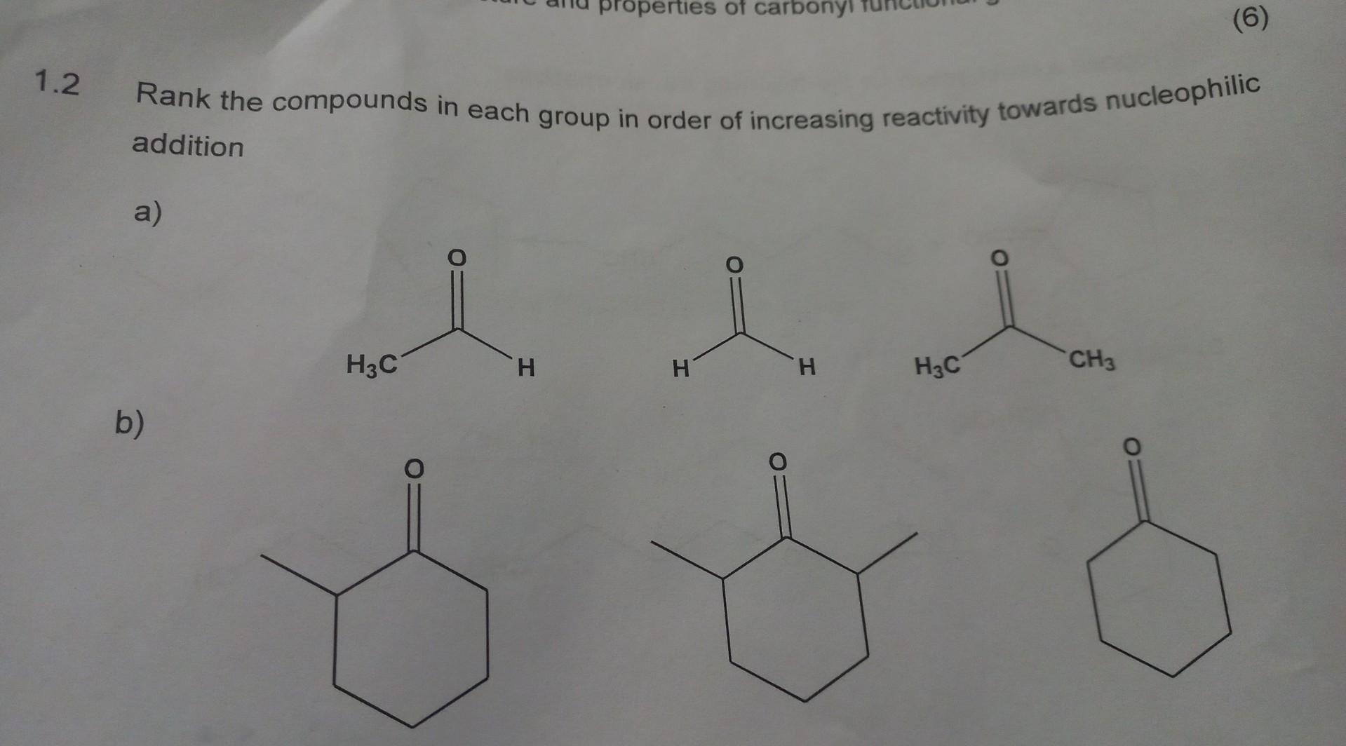 Solved Rank The Compounds In Each Group In Orde