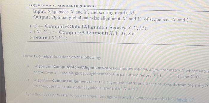 Solved Given The Two Sequences X And Y And The Scoring Chegg