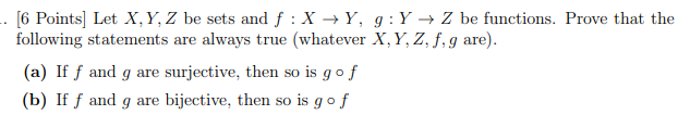 Let X Y Z Be Sets And F X Y G Y Z Be Chegg