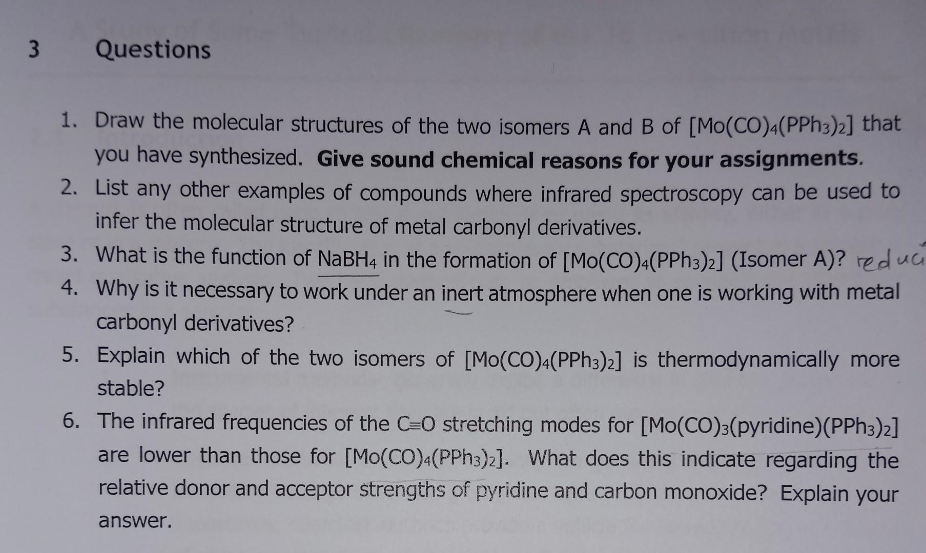 Solved 1 Draw The Molecular Structures Of The