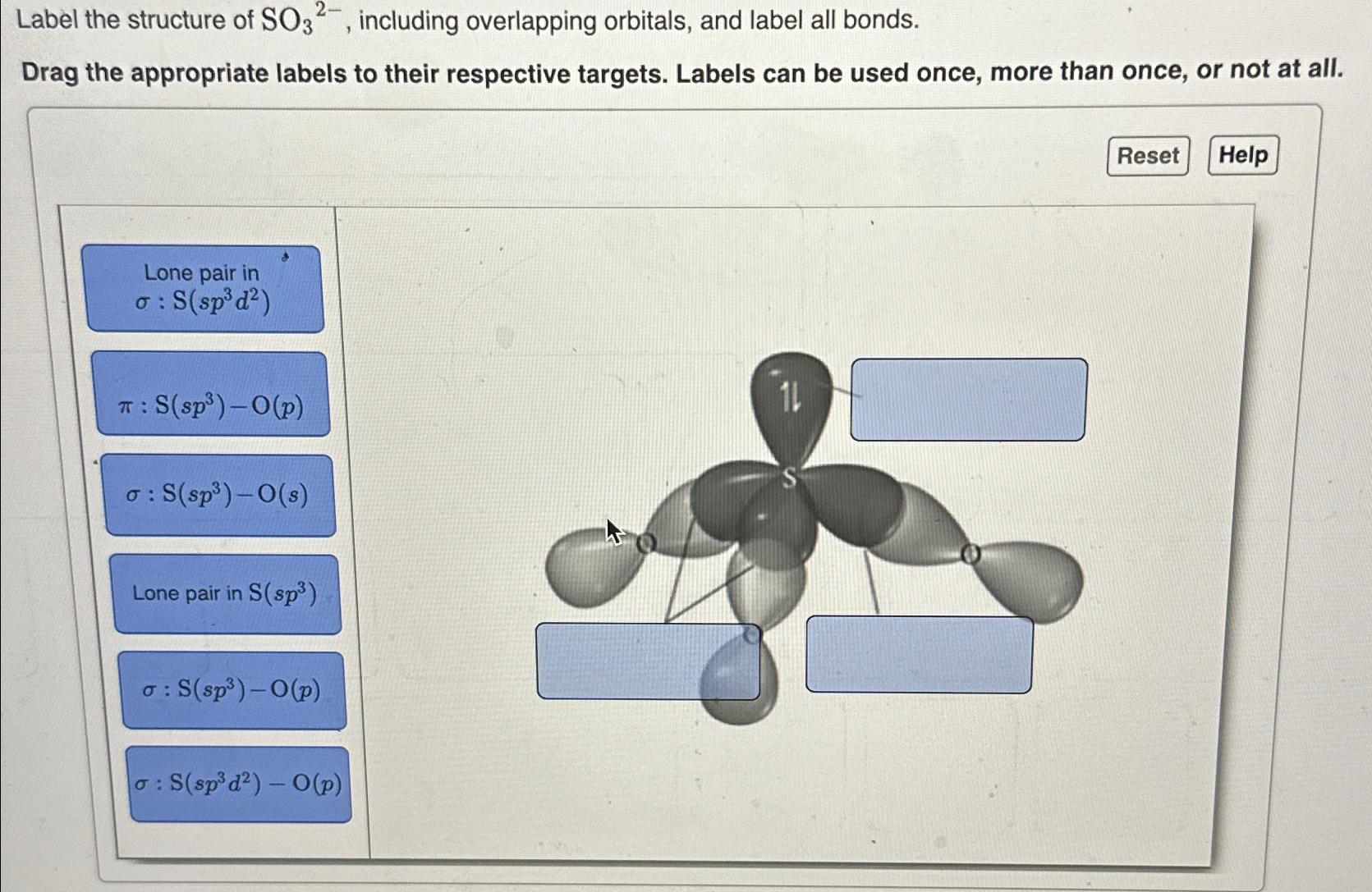 Solved Label The Structure Of SO32 Including Overlapping Chegg