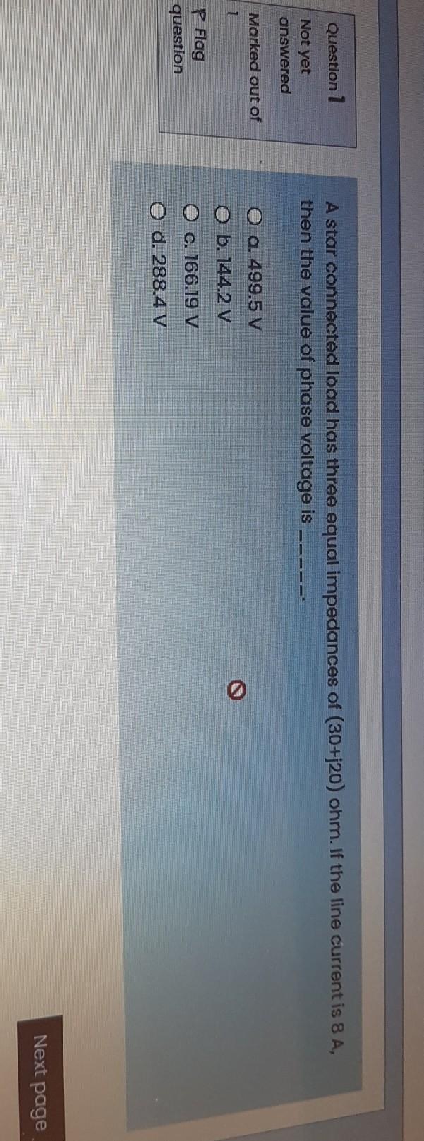 Solved Question 1 A Star Connected Load Has Three Equal Chegg