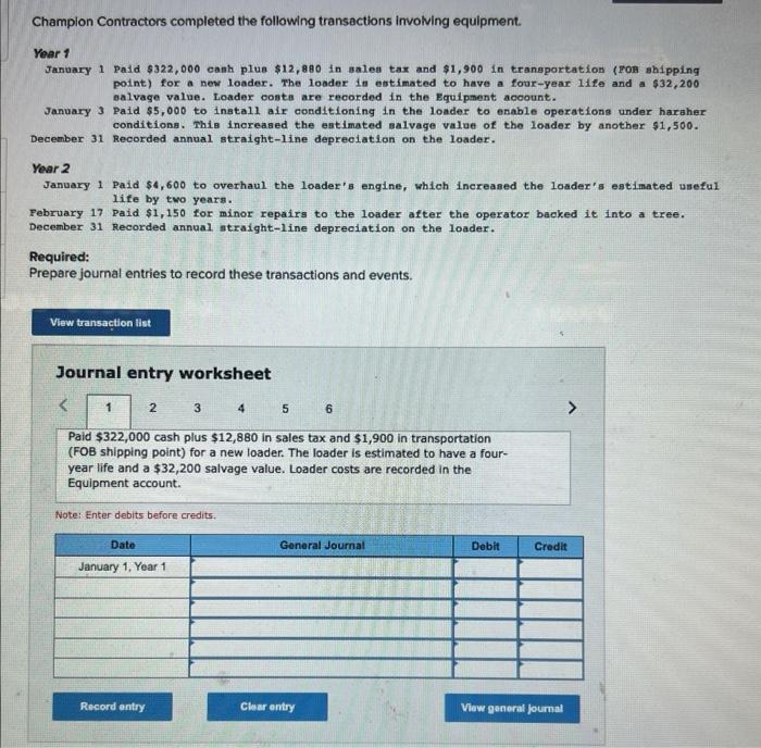 Solved Champion Contractors Completed The Following Chegg