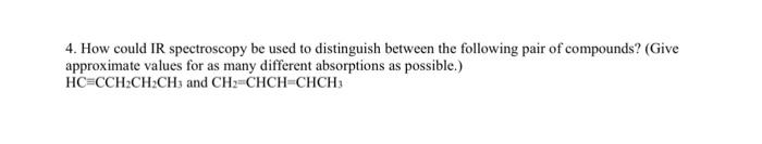 Solved How Could Ir Spectroscopy Be Used To Distinguish Chegg