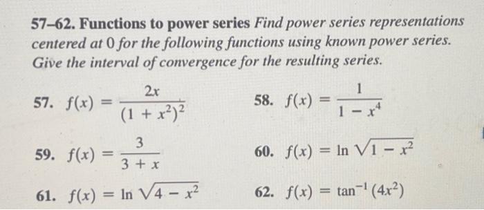 Solved Differentiating And Integrating Power Series Chegg