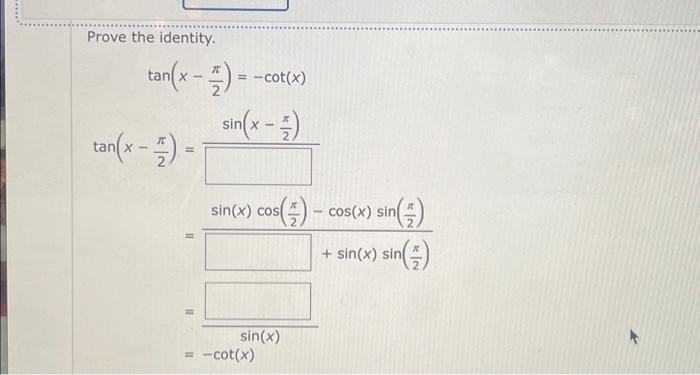 Solved Prove The Identity Chegg