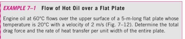 Solved Example Flow Of Hot Oil Over A Flat Plate Engine Chegg