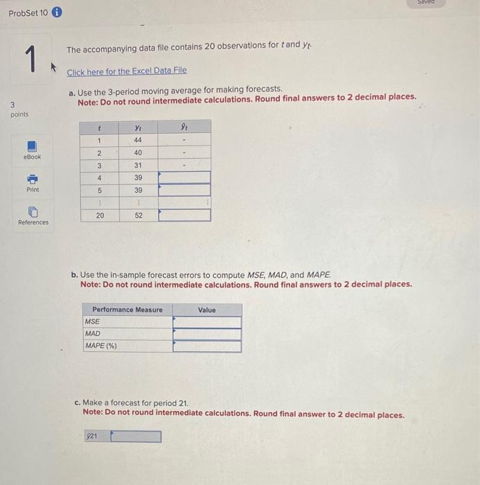 Solved The Accompanying Data File Contains 20 Observations Chegg