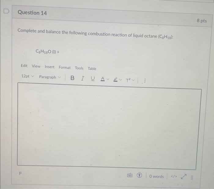 Solved Complete And Balance The Following Combustion Chegg